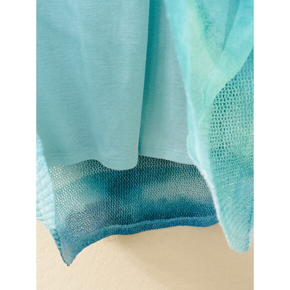 Style & Co Women's Teal Floral Blouse Sheer Front Netting Back Tank Top Size XXL - Picture 4 of 10